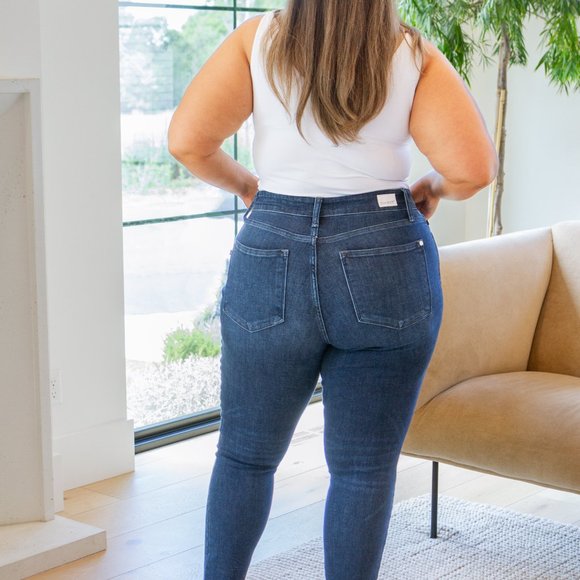 Addison Mid Rise Crinkle Ankle Skinny Jeans - Picture 3 of 4